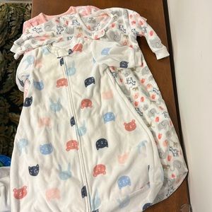 Bundle of three fleece sleep sacks. Size 3-6 months